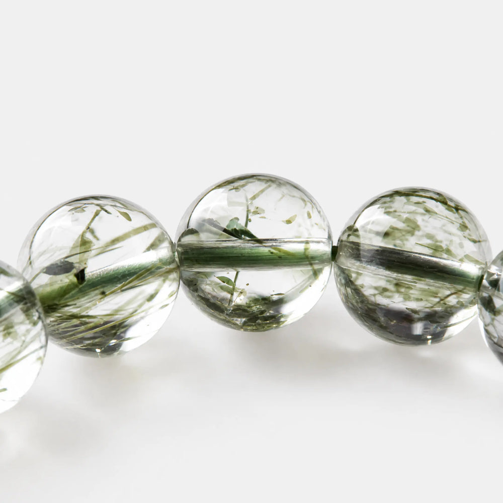 The Green Rutilated Quartz Bracelet — Mineral Suspension, PDP close-up detail image 1.
