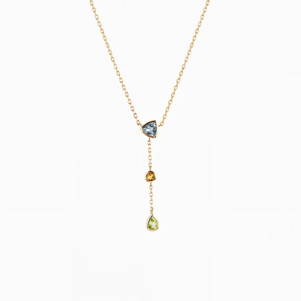 The Tri-Mineral Sequence, necklace on white background BE.