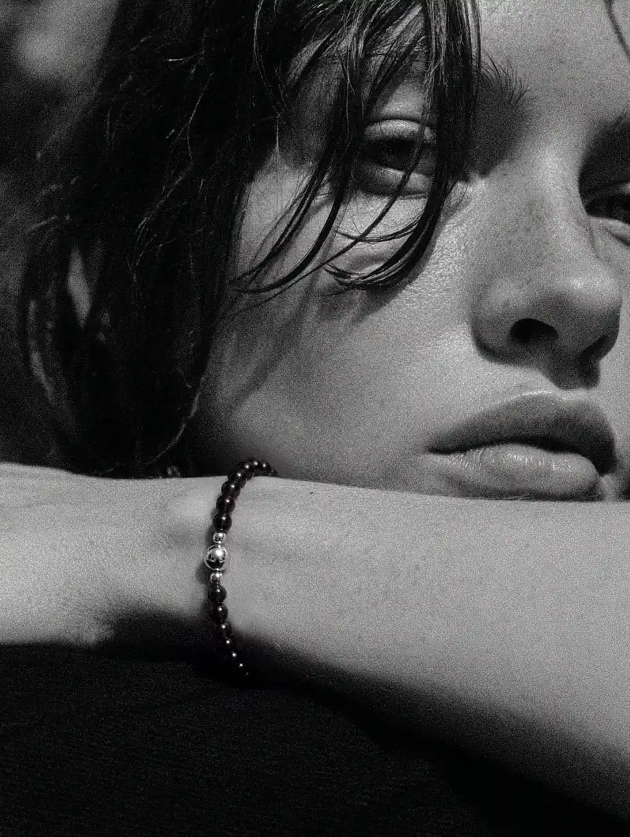 BE. stone jewellery worn on the wrist