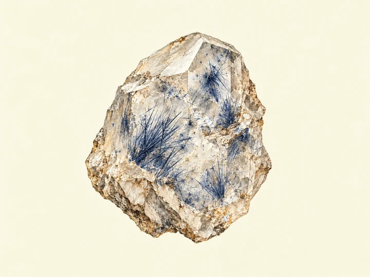 Dumortierite mineral illustration