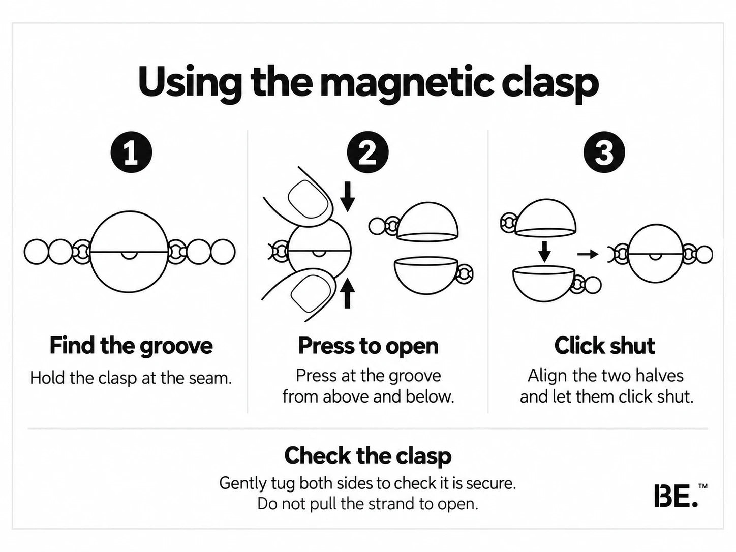 Using the magnetic clasp